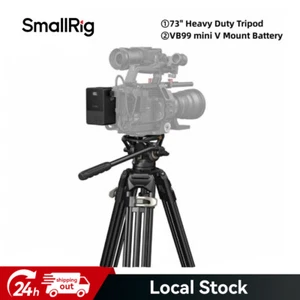 SmallRig 73" Heavy Duty Tripod, Camera Fluid Head Video + VB99 V Mount Battery - Picture 1 of 16