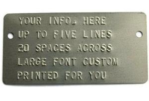 Embossed STEEL Trailer Truck Car Equipment ID Data Frame Plate - Bild 1 von 1