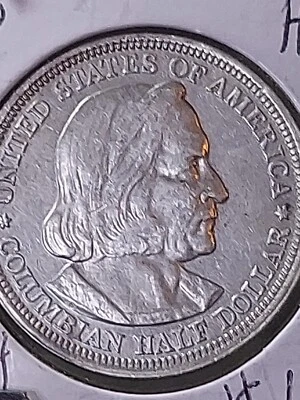 1893 P Columbian Expo Silver Half Dollar AU  Sharp!!! F/206 - Image 1 of 4