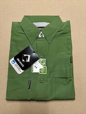 Dri Duck Fishing Shirt Mens Small Green Short Sleeve Vented Water Res New S - Image 1 of 4