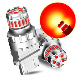 AUXITO LED 3157 Red Strobe Flash Brake Stop Parking Light Rear Safety Bulbs Smd - Picture 1 of 10
