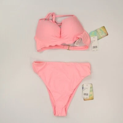 Hobie Women's 2 Piece Bathing Swimming Suit Bikini Size Medium Pink Swimwear NWT - Image 1 of 4