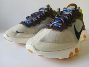 Nike React Element 87 SZ 8.5 Moss Black El Dorado Deep Royal Blue AQ1090-300 - Picture 1 of 19