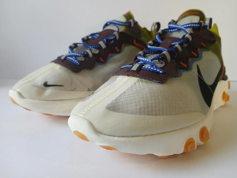 Nike React Element 87 SZ 8.5 Moss Black El Dorado Deep Royal Blue AQ1090-300 - Image 1 of 4