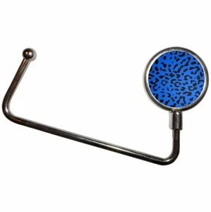 Blue Leopard Print Handbag Table Hook Hanger (65mm x 107mm) - Picture 1 of 2