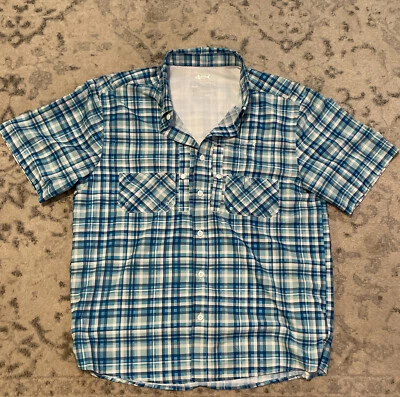 Camisa de pesca Silver Bait para hombre mediana a cuadros ventilada ligera al aire libre azul Foto 1 de 4