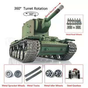 Henglong 1/16 Soviet Union KV-2 3949 RC Tank RTR w/ Barrel Recoil IR BB Function - Picture 1 of 12