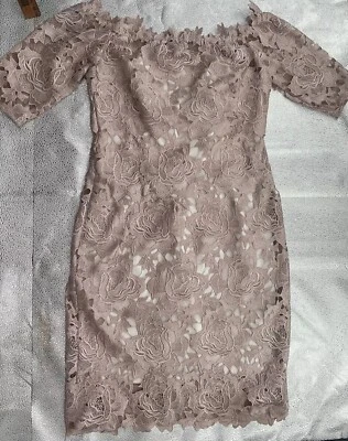 Monique Lhuillier Dress Size 10 Pale Pink Cocktail Wedding Event Black Tie Midi - Image 1 of 4