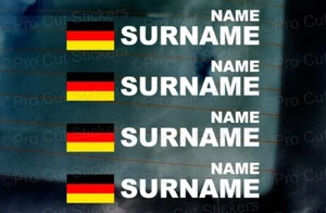 x4 Germany Flag Rally Race Tag Initial Name Surname Car Window Stickers Decals - Picture 1 of 1