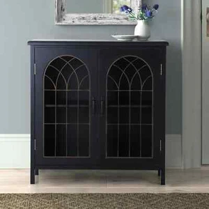 Wire Hollowed Window Storage Cabinet Accent Cabinet for Living Room Heavy Duty - Picture 1 of 11