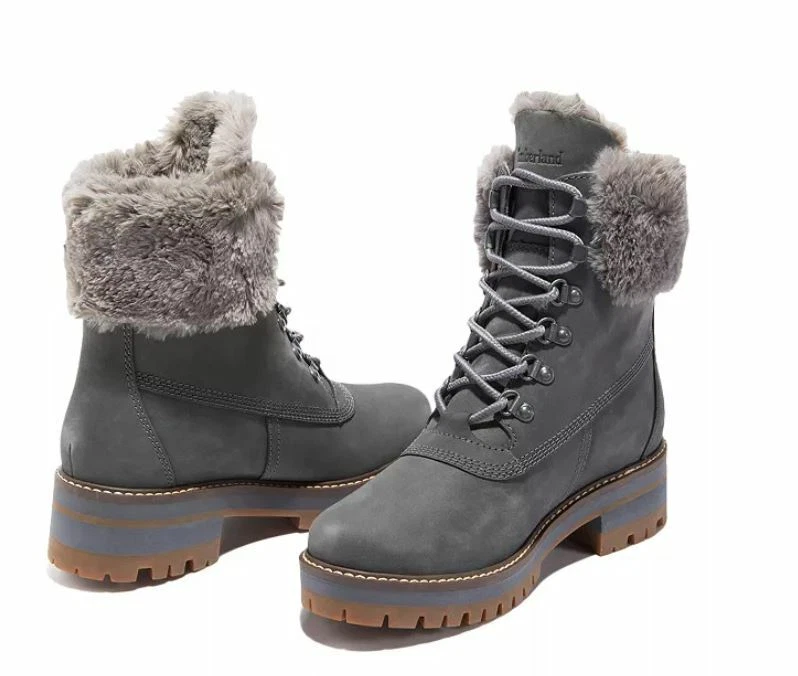 Timberland Women's Courmayeur Valley Boots Medium Gray Nubuck Leather Sz 9