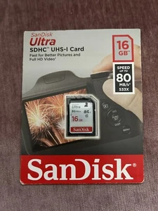 SanDisk 16GB Ultra SDHC Memory Card (SDSDUNC-016G-GN6IN) Brand New - Picture 1 of 3