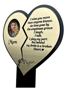 Personalised Memorial Plaque with Photo, Grave Garden Marker Plaque Gift, Mum - Picture 1 of 11