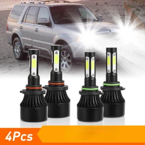 4X 9005 9006 White LED Headlight Hi/Lo Bulbs Kit For Lincoln Navigator 2003-2006 - Picture 1 of 11
