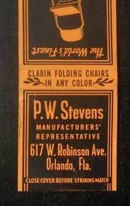 1940er Clarin Klappstühle P. W. Stevens Rep 617 W. Robinson Ave. Orlando FL MB - Bild 1 von 1