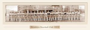 VINTAGE BROOKLYN BASEBALL CLUB 1911 PANORAMIC PRINT 11.75 X 36 W/DOUBLE FAUX MAT - Picture 1 of 11