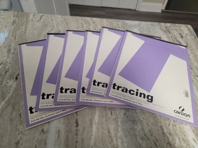 Lote de 6 Papel de Calco Canson 9x12 Texturizado Transparente Fino Usado De Colección Foto 1 de 4