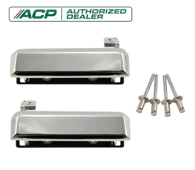 Par de manijas de puerta exterior de acero cromado para Ford Mustang GT LX 1979-1993 con remaches Foto 1 de 2