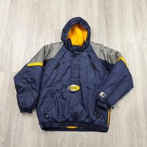 Vintage Starter Michigan Wolverines Jacke Herren XL blau gelb Kapuze 90s UofM  - Bild 1 von 10