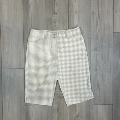 Pantalones Cortos Nike Golf Pata de Gallo Para Mujer 10 Beige Bermudas Calce Seco Capri Active Foto 1 de 4