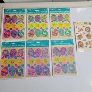 6 Packs of Vintage Easter Stickers, 1 Pack of Vintage Thanksgiving Stickers - Picture 1 of 3