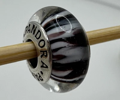 Pandora Moments Zebra Sterling Silver Murano Glass Charm - Image 1 of 4