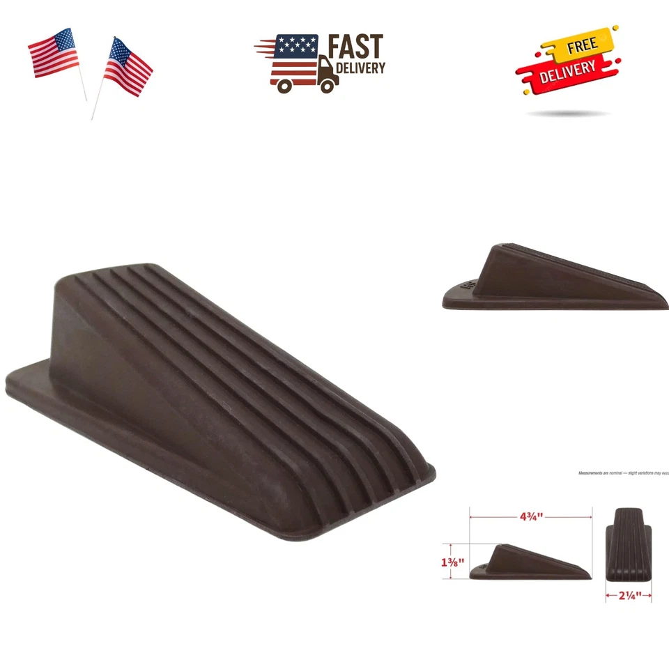 8933E 8933 Heavy Duty Rubber Brown 2 Pack Door Wedge 2-Pack