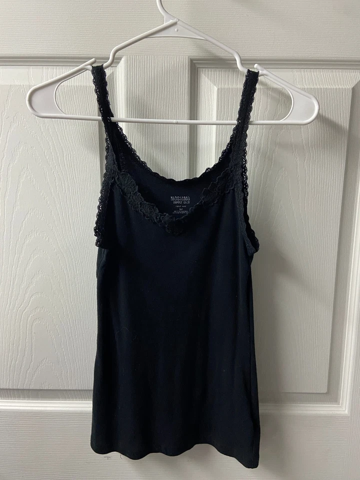 Mossimo Supply Co Cami Top Sweetheart Neckline Womens Small Black Lace Trimmed - Image 1 of 4