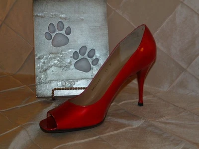 WEITZMAN QUASAR RED OPEN TOE PUMP SZ 11 EUC - Image 1 of 4