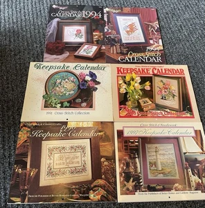 6 calendari ricordo punto croce vintage e modelli negozio di aghi 1991-95 - Foto 1 di 14