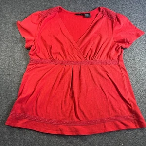 Top babydoll vintage Y2K rosso femminile preppy pizzo twee grande autunno autunno autunno - Foto 1 di 10
