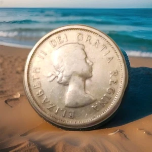 25 Cents 1957 Canada Queen Elisabeth II. / sehr schön (selten) - Bild 1 von 2