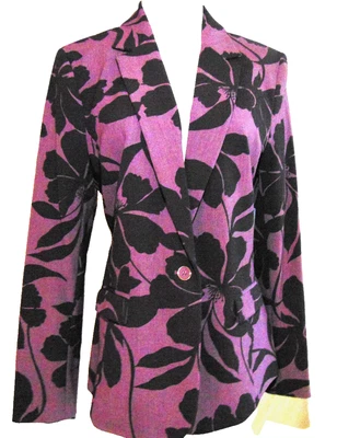 CHAQUETA BLAZER LIZ CLAIBORNE KATE MUJER UVA FLORAL CORTE CLÁSICO ELEGANTE TOP ~ 10 Foto 1 de 4