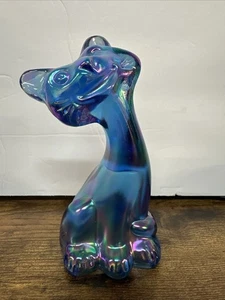 "Fenton FAGCA Cristal Carnaval Azul Happy Cat 6""" - Imagen 1 de 8