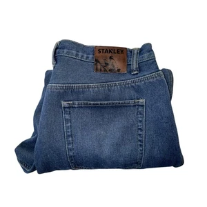 Stanley Fleeced Lined Denim Blue Jeans Mens 40x32 - Picture 1 of 17