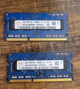 Pair of Hynix 1Rx8 PC3 RAM Sticks (from Acer Laptop) - Total 6GB (4 & 2 GB) - Picture 1 of 1