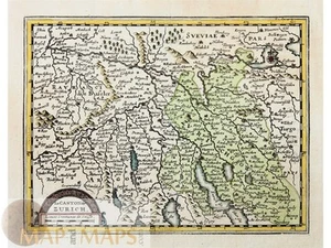 Zurich Switzerland Antique Map by Scheuchzer 1729 - Picture 1 of 1