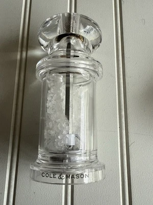 Molinillo de sal COLE andMASON 505 - Mecanismo de precisión de molino de acrílico transparente H50502PT Foto 1 de 4