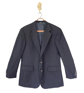 VTG Chaps Ralph Lauren USA Men Wool Striped Blazer 42 Preppy Wedding Sport Coat - Picture 1 of 18
