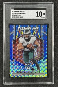 2023 Panini Mosaic Jalen Hurts Straight Fire /99 Blue Mosaic Prizm SGC 10 Eagles - Bild 1 von 4