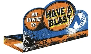Nerf Birthday Invitation. Pack of 8. Envelopes included. - Picture 1 of 4
