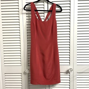 Vintage ANN TAYLOR Coral 100% Silk Sleeveless Fitted Mini Dress Women’s Sz 10 - Picture 1 of 13