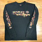 Harley Davidson Flames T-Shirt 2-Side Bar Shield moto motard manches longues XL