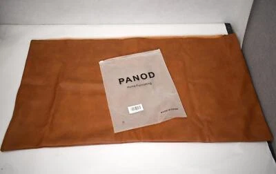 Funda de almohada larga lumbar de lujo Panod imitación cuero 19" x 36" marrón cierre de cremallera Foto 1 de 4