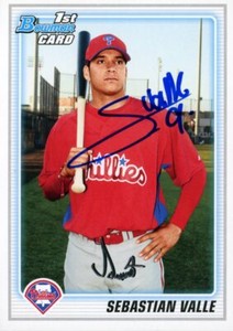 2010 Bowman BP SEBASTIAN VALLE Signed Card PHILLIES Los Mochis, Mexico AUTO