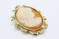 Vintage Signed Gerry's Molded Acrylic Cameo Brooch