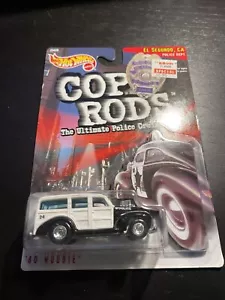 Hot Wheels 1999 COP Rods '40 LEGNO El Segundo, CA Real Riders nuovo con scatola 23450 - Foto 1 di 3