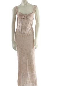 Dion Lee Marle beige Strick Korsett Häkel langes Maxikleid Größe 4 - Bild 1 von 24