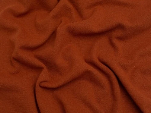 Minerva Recycled Tubular Ribbing Stretch Knit Fabric Rust - per metre - Image 1 of 1