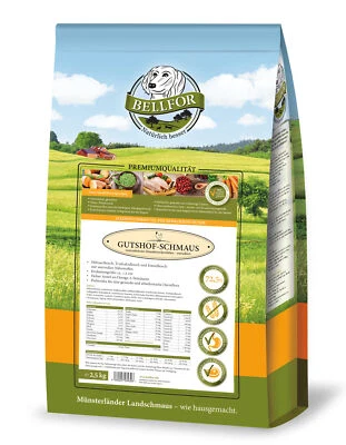 Bellfor Hundefutter Trocken mit Ente Huhn Truthahn Gutshof-Schmaus 2,5 kg - Bild 1 von 4